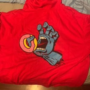 Red Odd future x Santa Cruz hoodie